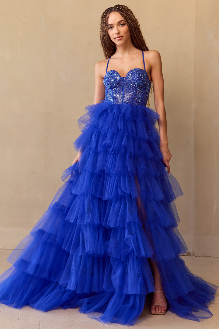 Amelia Couture 4048 - Tiered Ruffled Gown