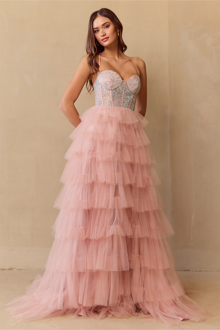 Amelia Couture 4048 - Tiered Ruffled Gown