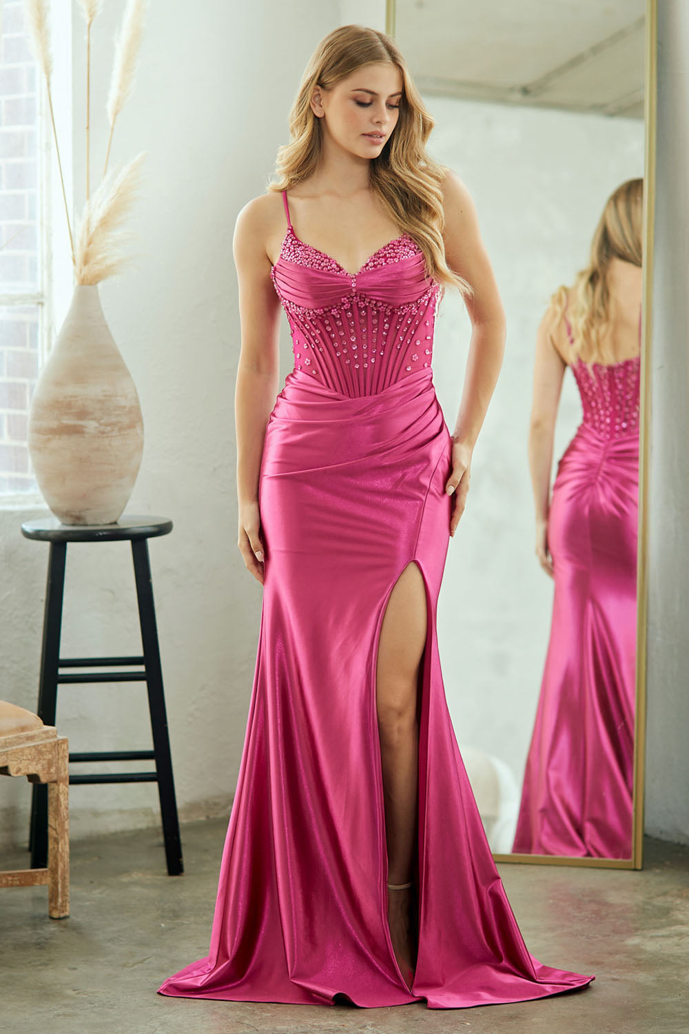 Amelia Couture 9067 - Corset Beaded Long Gown