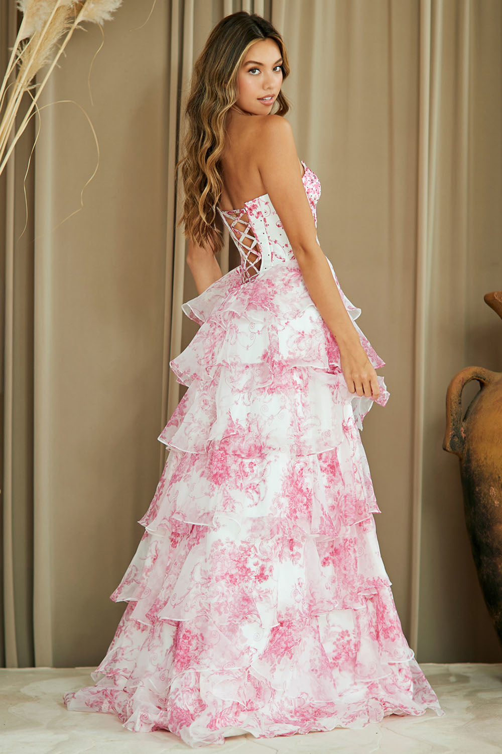 Amelia Couture 2060 - Strapless Ruffle Gown