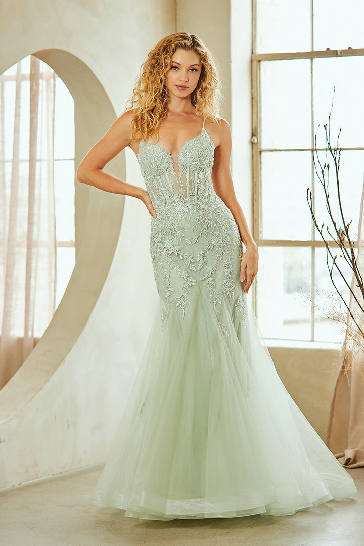 Amelia Couture 2120 - Mermaid Gown with Lace Details