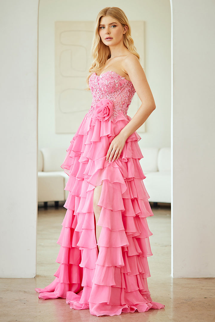 Amelia Couture 7087 - Strapless Embellished Ruffle Gown (Incoming)