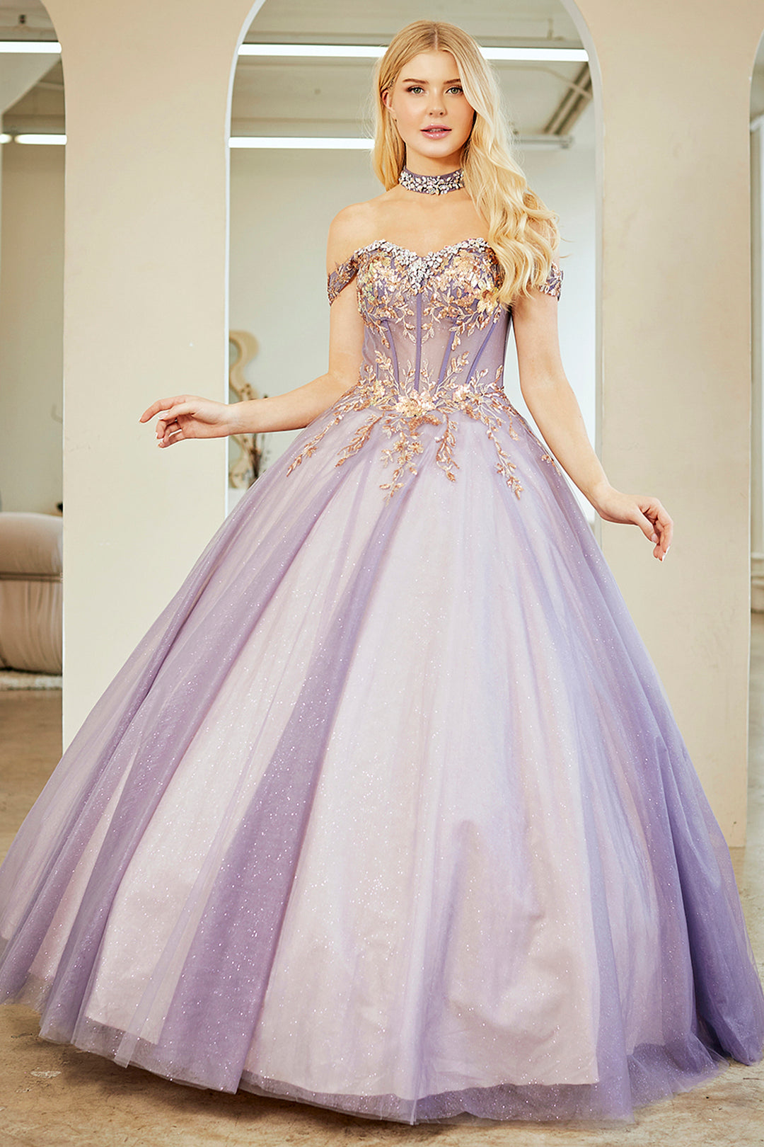 Amelia Couture 8063 - Beaded Ball Gown