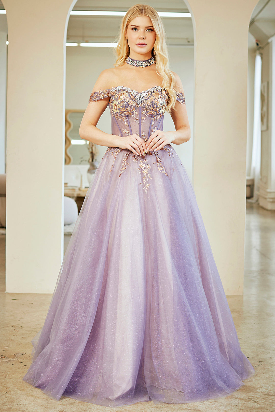 Amelia Couture 8063 - Beaded Ball Gown