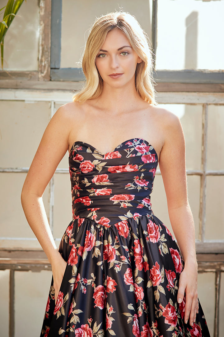 Amelia Couture 8070 Floral Gown with Pockets