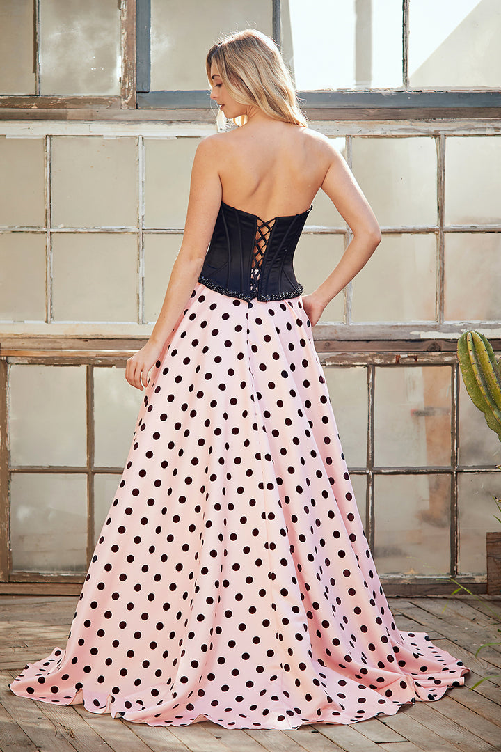 Amelia Couture 8071 - Polka-Dot Two Piece Gown
