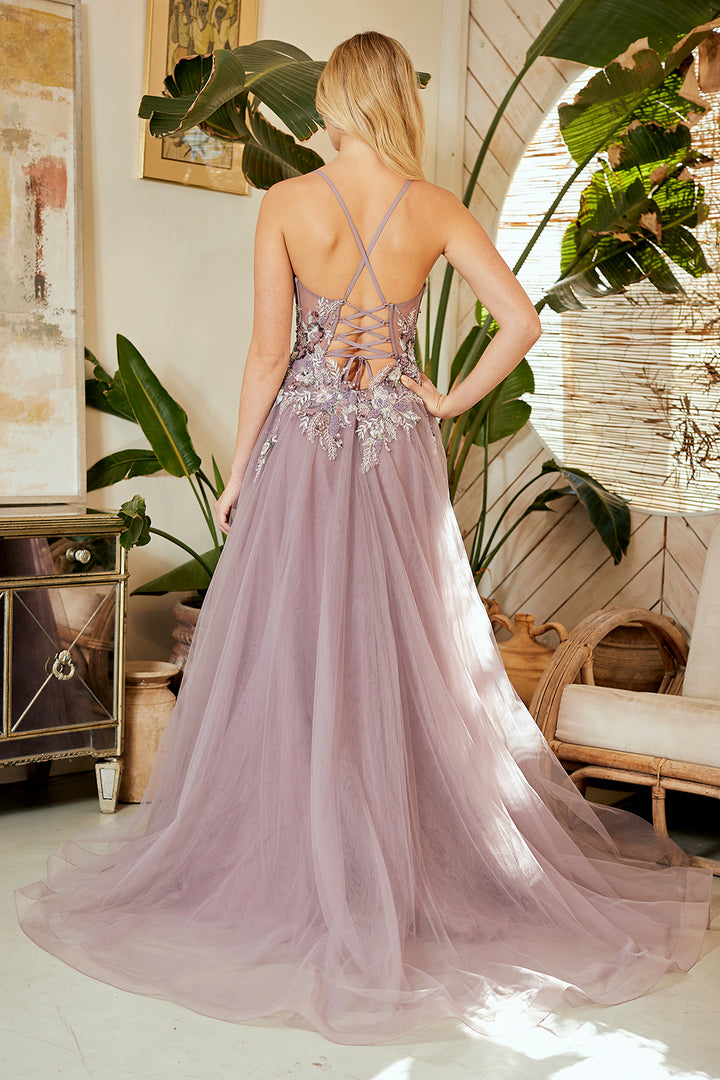 Amelia Couture 4064 - Cross Tied Back with Tulle Skirt