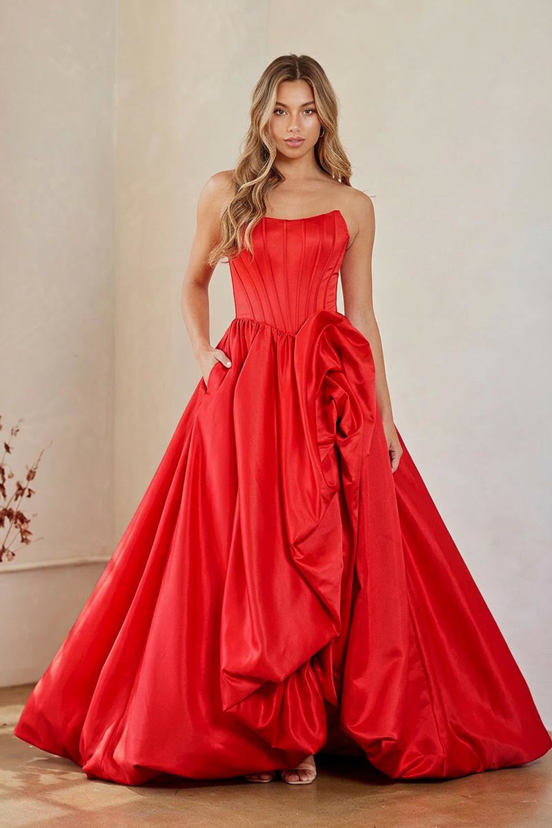 Amelia Couture 2085 - A Line Bubble Hem Gown