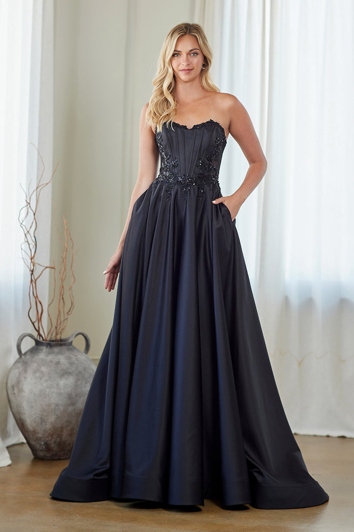 Amelia Couture 7093 - Strapless Ball Gown with Pockets