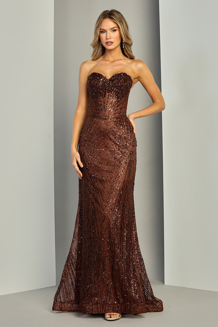 Adora Design 3279 - Corset Style Gown with Giltter Detail