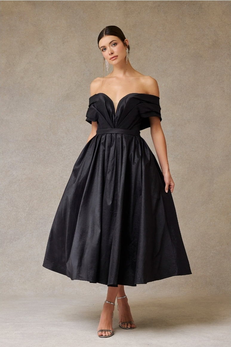 Bicici & Coty MZ5918M - Midi Black Dress – Miranda Dress Shop