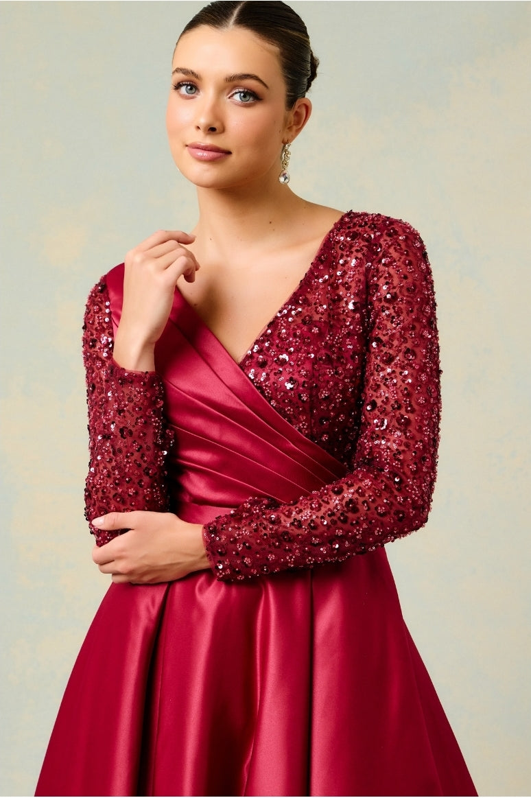 Bicici & Coty AN2422 - Long Sleeve A-Line Gown