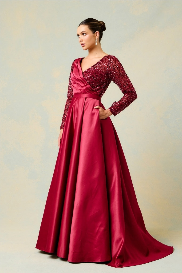 Bicici & Coty AN2422 - Long Sleeve A-Line Gown