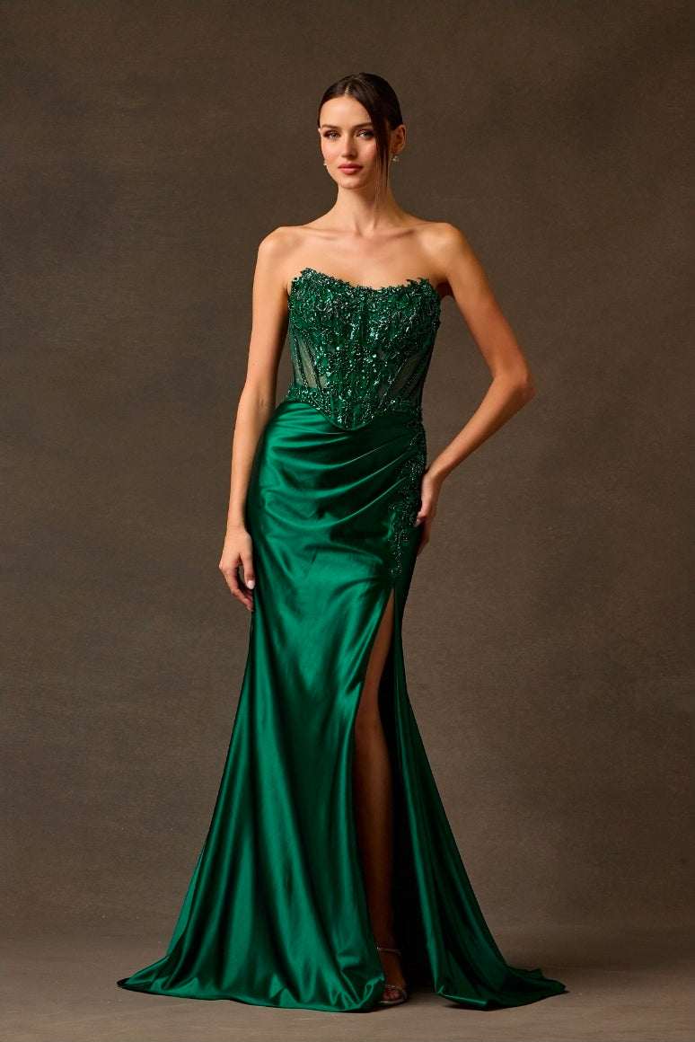 Bicici & Coty EF037 - Two Piece Gown with Slit