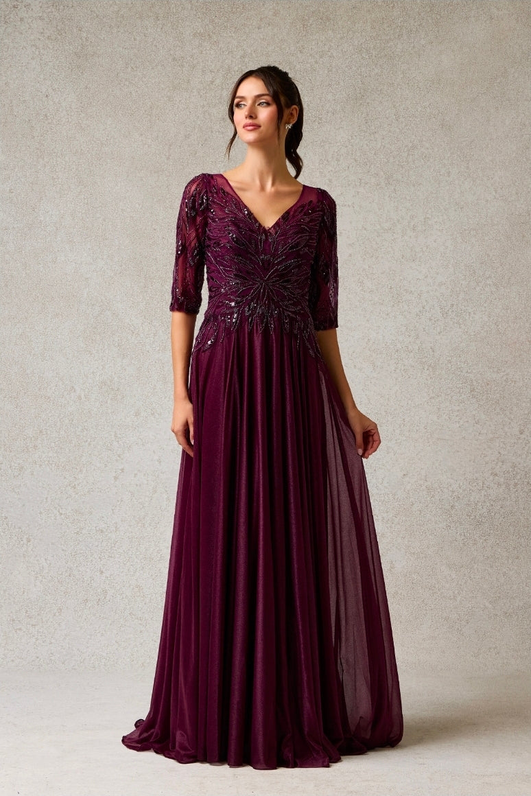 Bicici & Coty KL3019 - 3/4 Sleeve A Line Gown