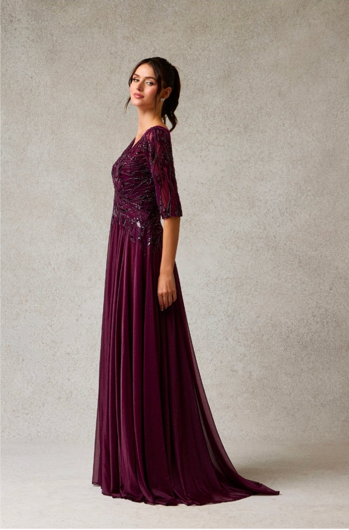 Bicici & Coty KL3019 - 3/4 Sleeve A Line Gown