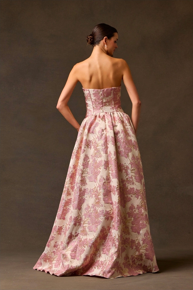 Bicici & Coty  SR2567 - Print A Line Gown with Pockets