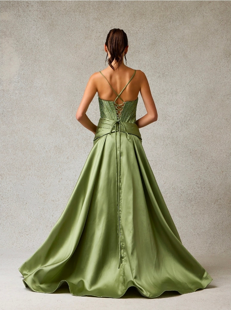 Bicici & Coty YD7878 - Luxurious Mikado A Line Gown with Pockets