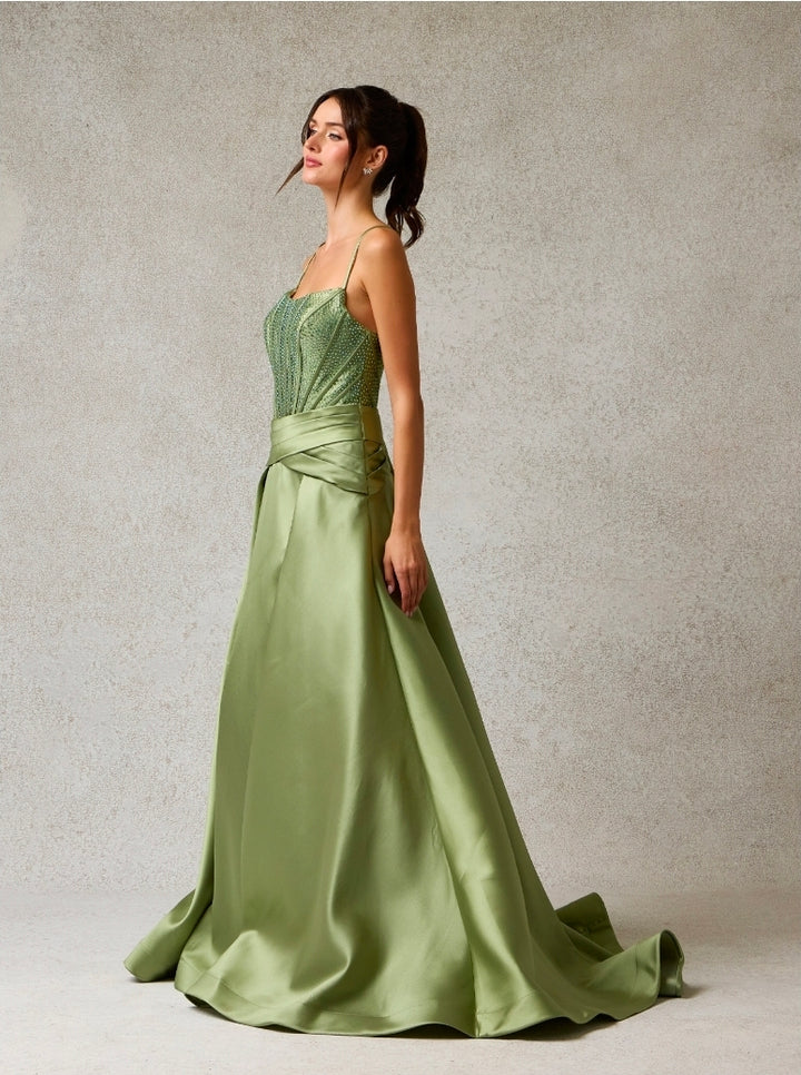 Bicici & Coty YD7878 - Luxurious Mikado A Line Gown with Pockets