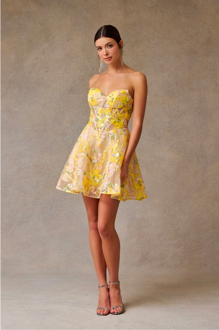 Bicici & Coty SP90165S - Strapless Sweetheart Neckline Cocktail Gown