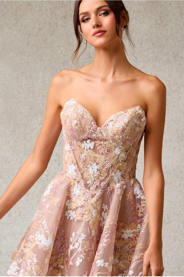 Bicici & Coty SP90165S - Strapless Sweetheart Neckline Cocktail Gown