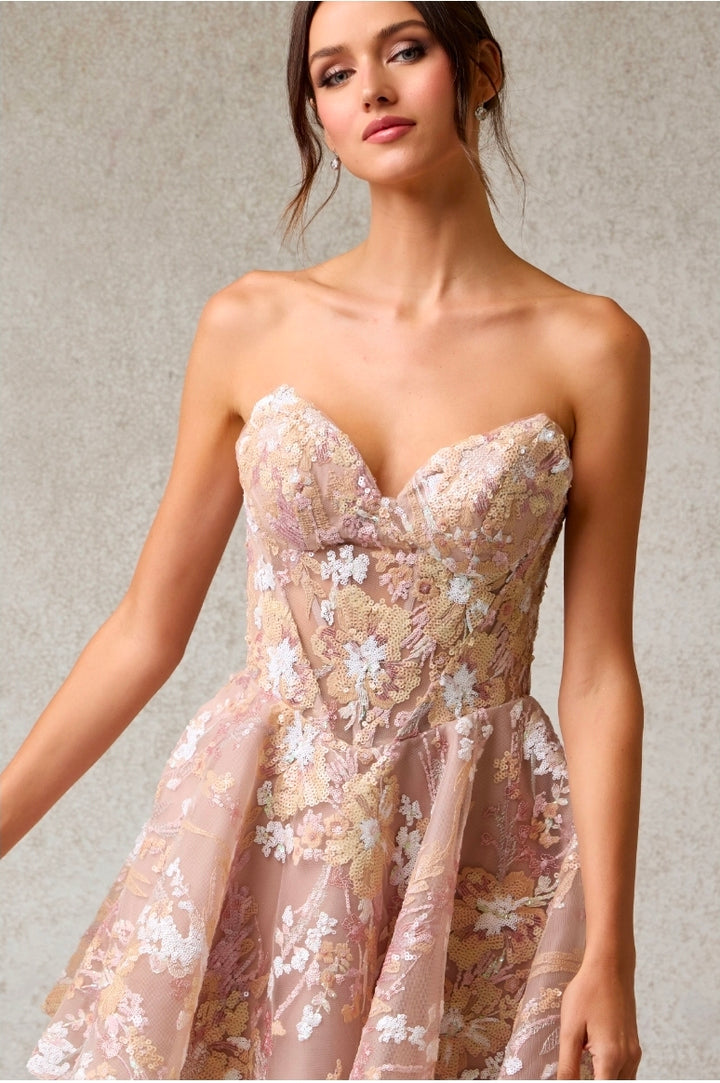 Bicici & Coty SP90165S - Strapless Sweetheart Neckline Cocktail Gown