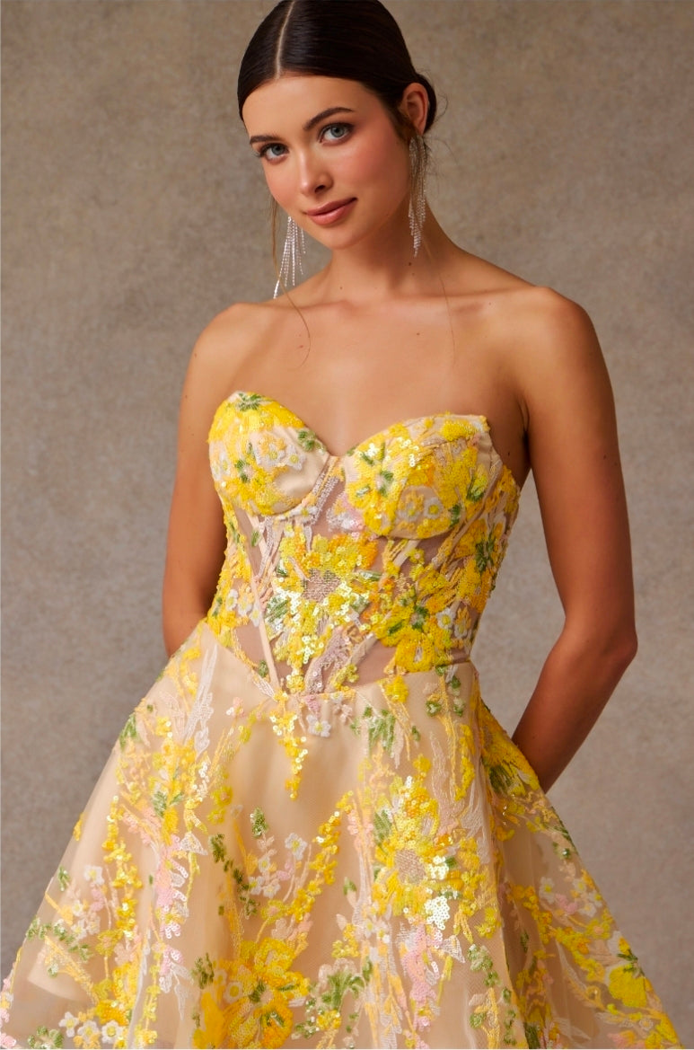 Bicici & Coty SP90165S - Strapless Sweetheart Neckline Cocktail Gown