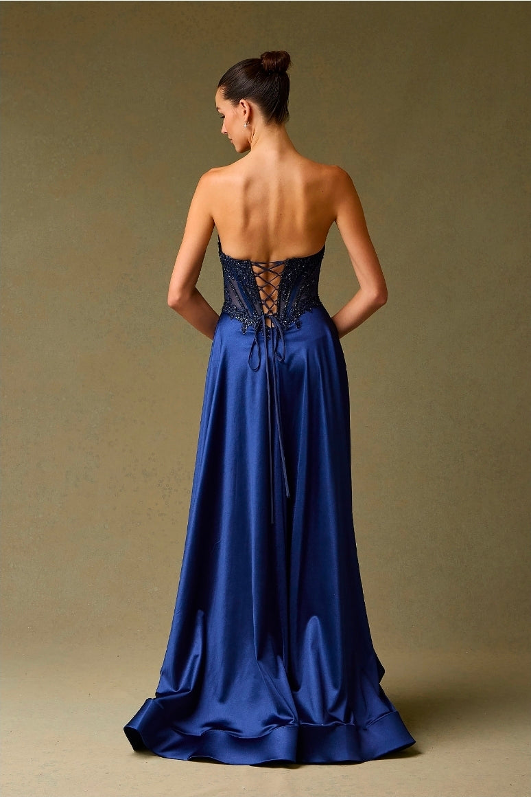 Bicici & Coty AC039 - Strapless Scoop Neckline Gown