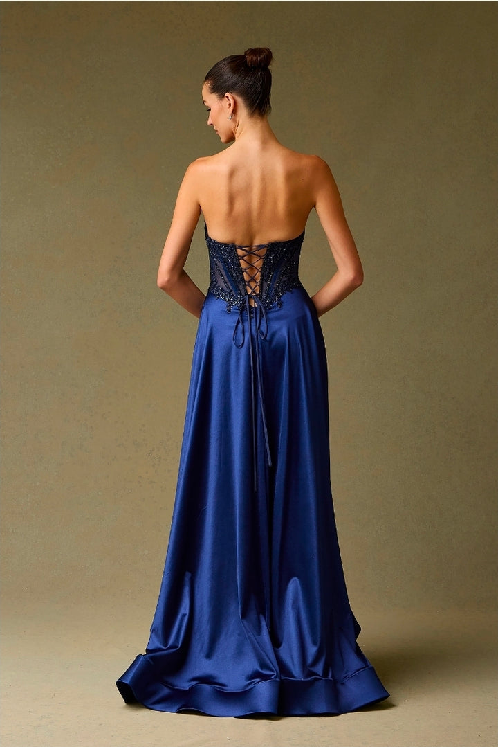 Bicici & Coty AC039 - Strapless Scoop Neckline Gown
