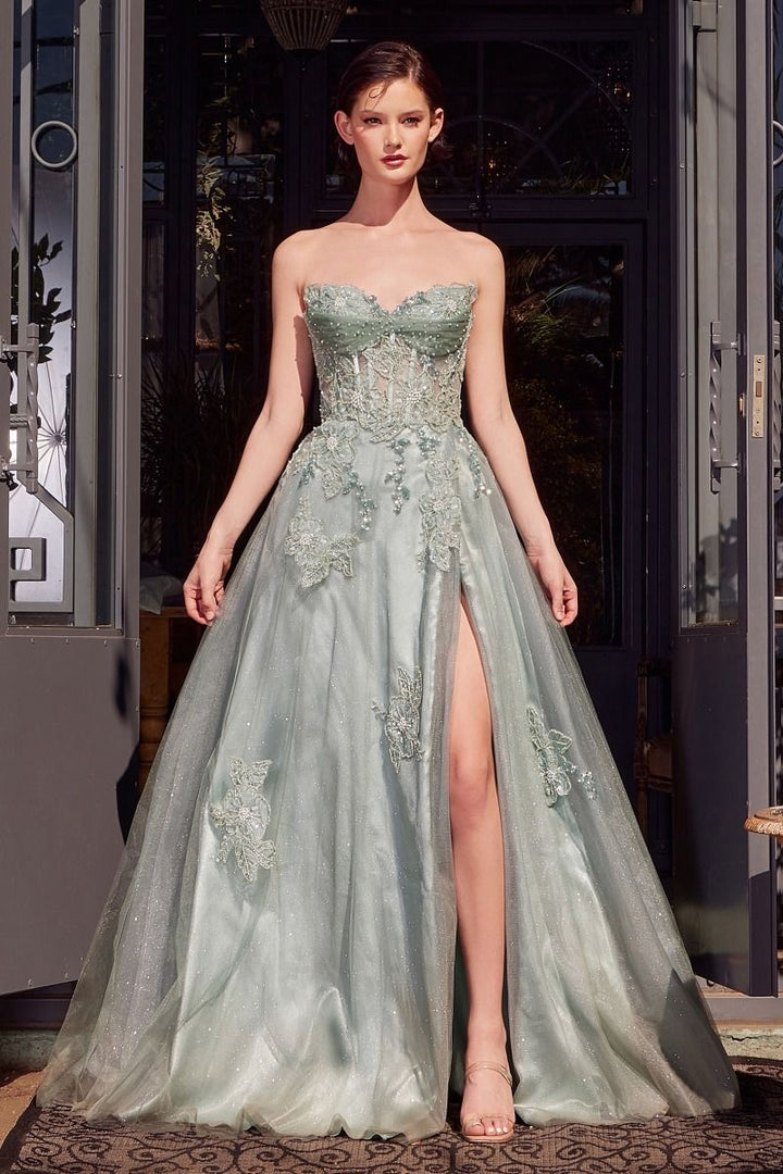 Andrea & Leo A1378 - Strapless Layered Tulle Gown