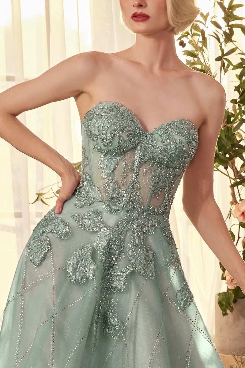 Andrea & Leo A1387 - Strapless Embellished Tulle Gown
