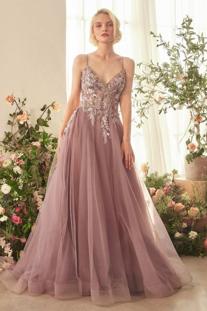 Andrea & Leo A1419 - English Violet A-line Gown