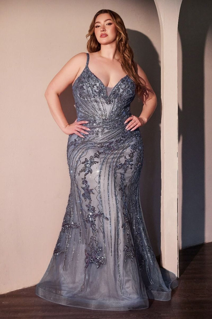 La Divine CC0389C - Fitted Embellished Lace Gown