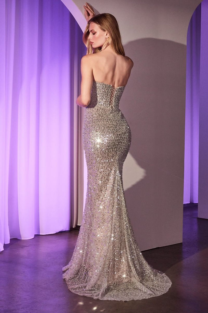 La Divine CC385 - Fully Beaded Strapless Gown