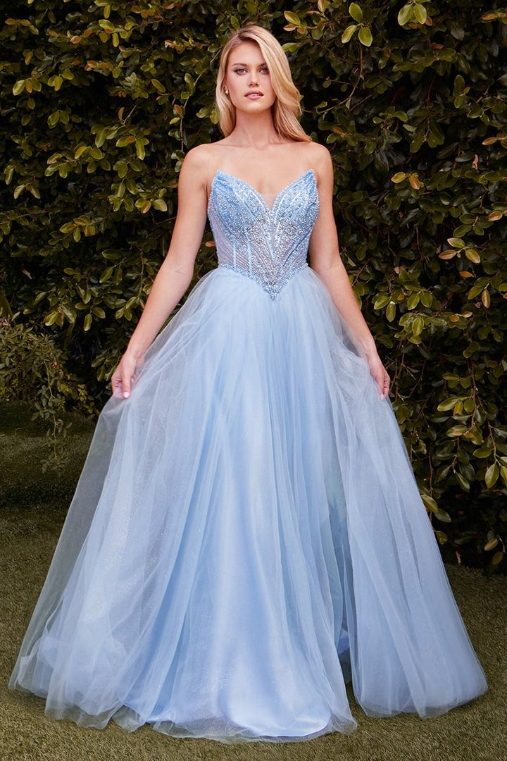 La Divine CC415 - Strapless Beaded Tulle Ball Gown