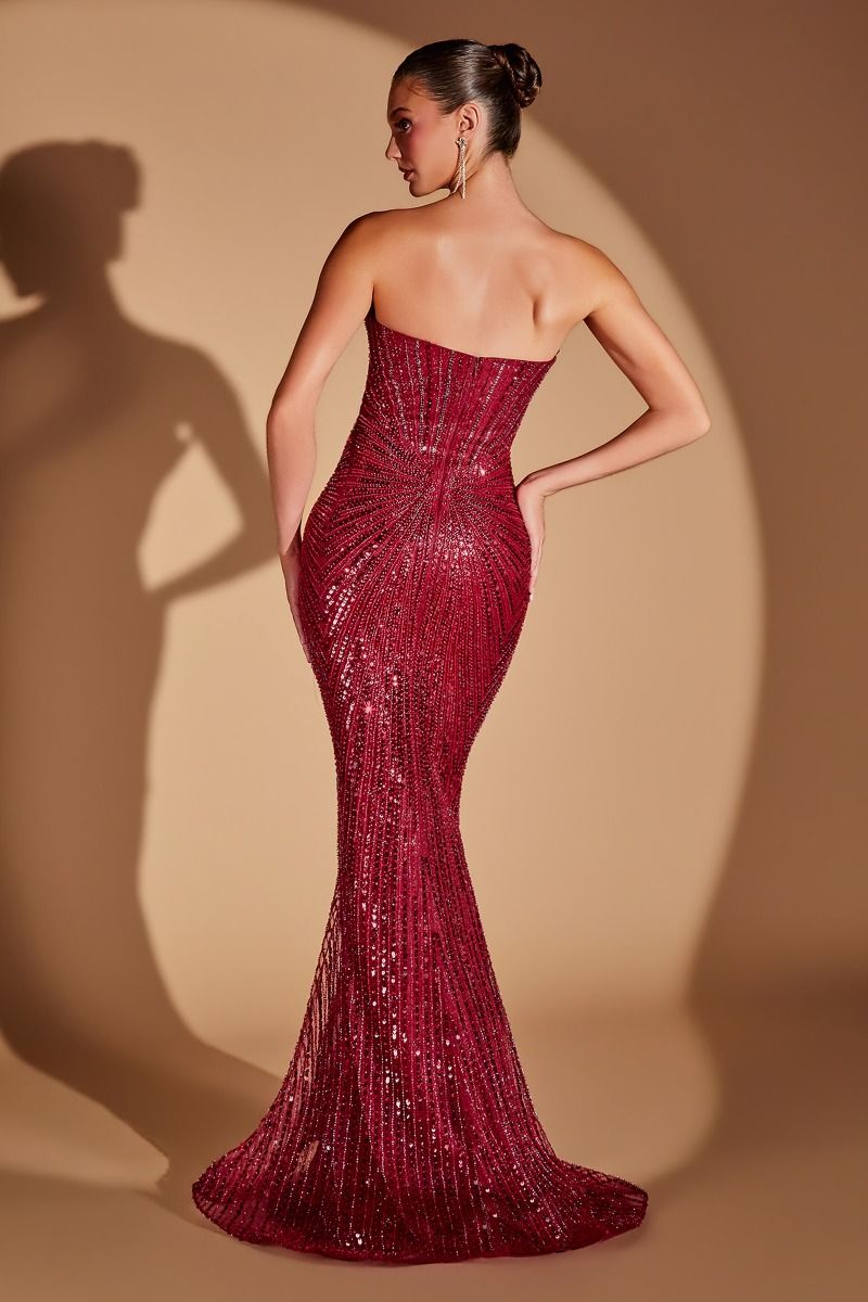 Ladivine CD0108 - Strapless Sweetheart Neckline with Sculpted Corset Inspired Detail