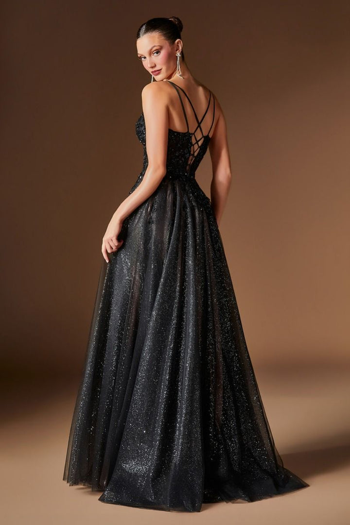 Ladivine CD2412 - Light Weight Sweetheart A Line Gown with Floral Applique