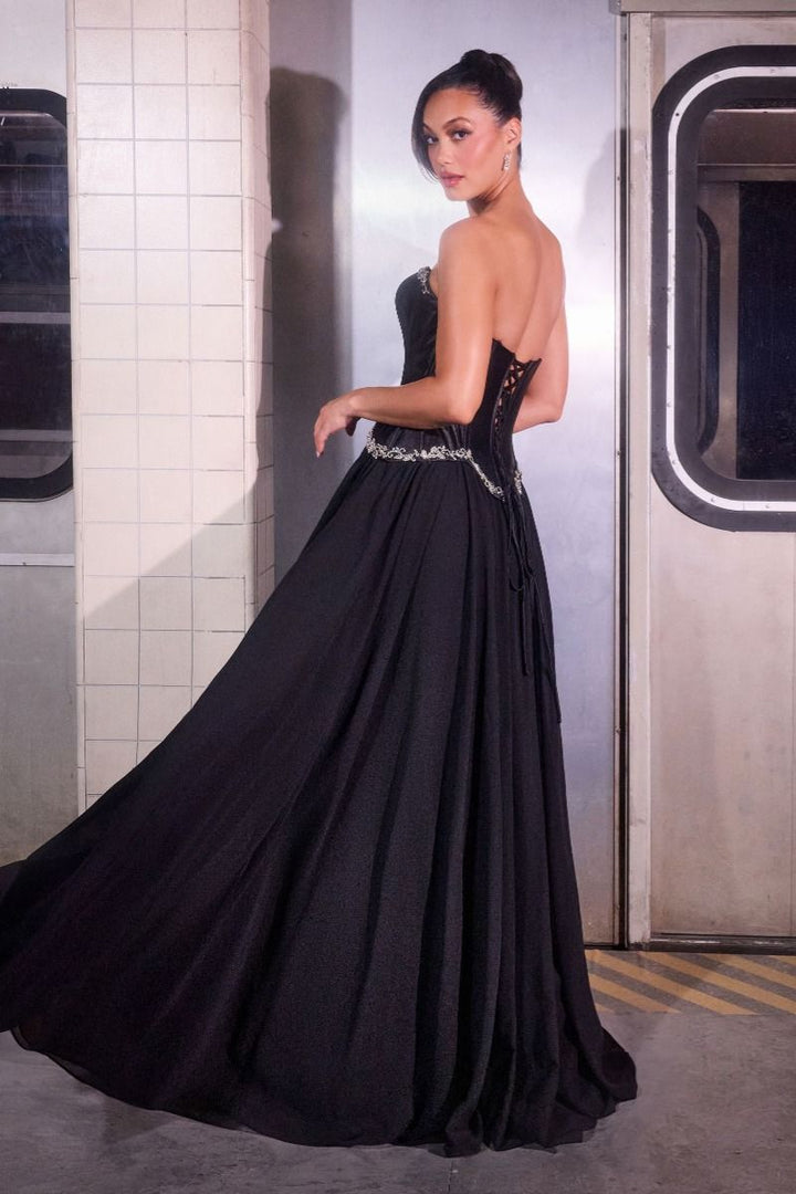 La Divine CD668 - Sculpted Bodice Satin Gown