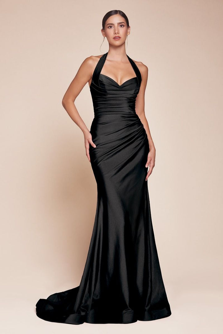 La Divine CD796C - Halter Top Fitted Gown