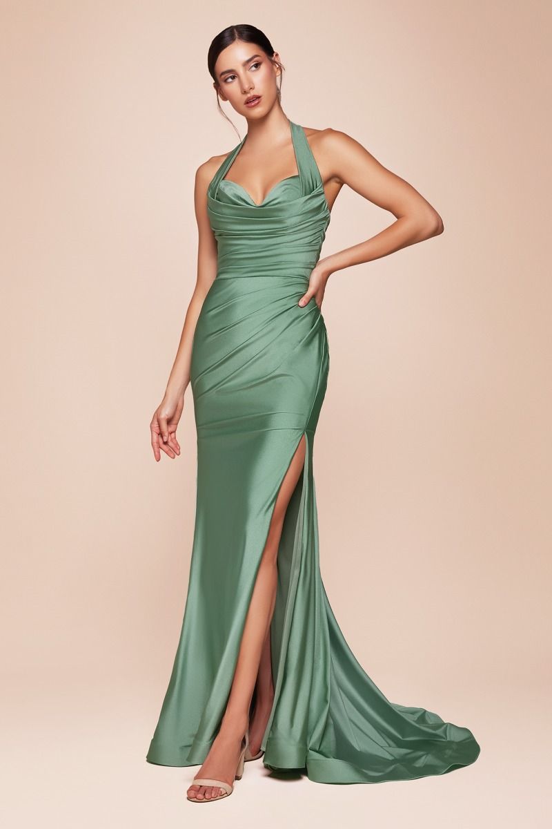 La Divine CD796 - Halter Top Fitted Gown
