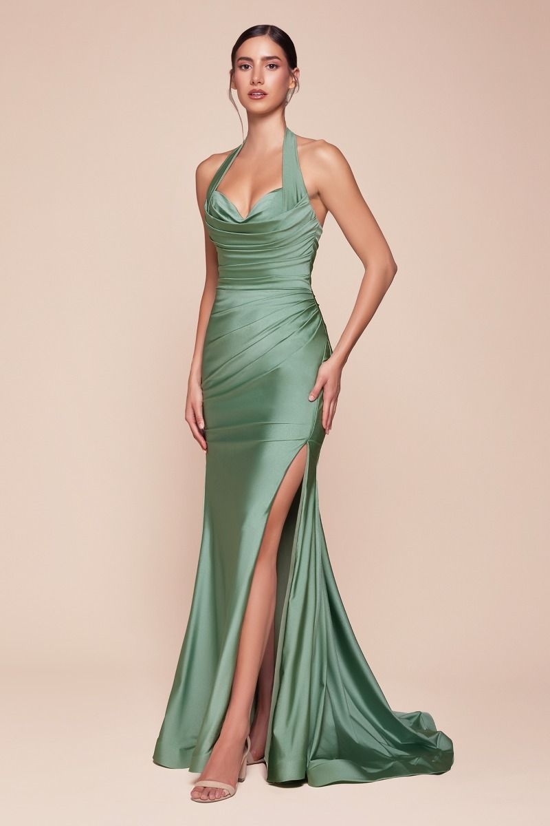 La Divine CD796 - Halter Top Fitted Gown