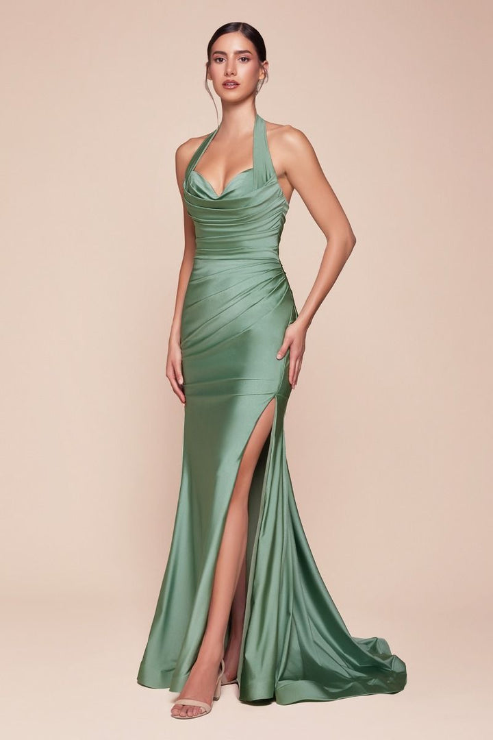 La Divine CD796 - Halter Top Fitted Gown