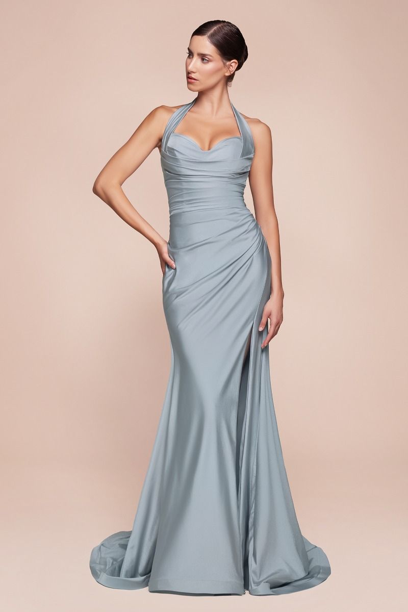 La Divine CD796 - Halter Top Fitted Gown