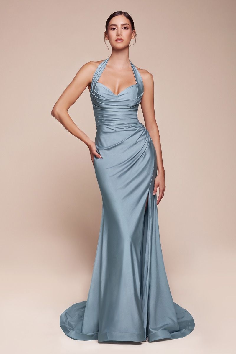 La Divine CD796 - Halter Top Fitted Gown