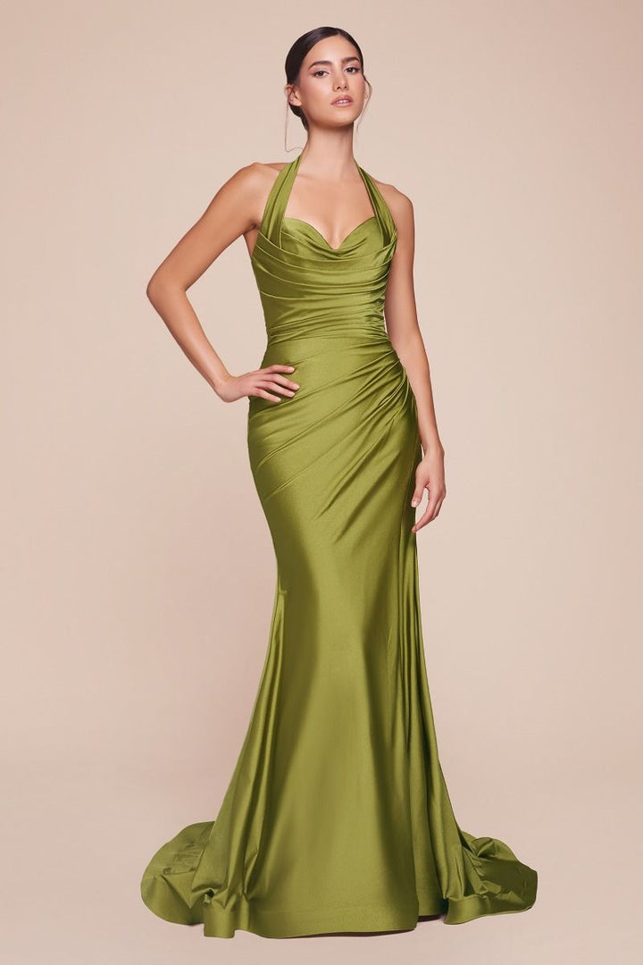 La Divine CD796 - Halter Top Fitted Gown