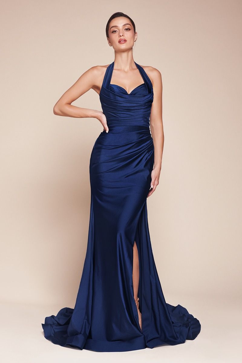 La Divine CD796 - Halter Top Fitted Gown