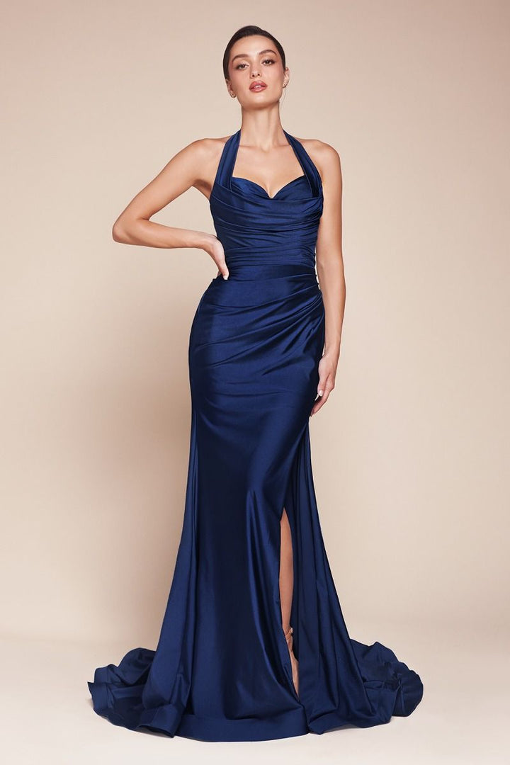 La Divine CD796 - Halter Top Fitted Gown
