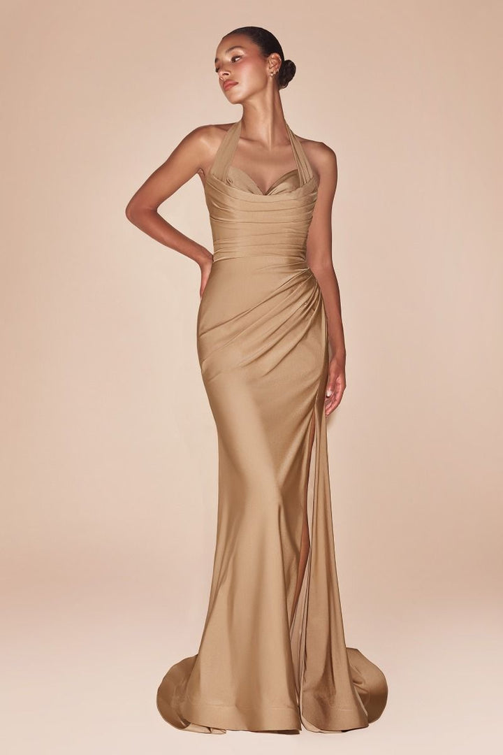 La Divine CD796 - Halter Top Fitted Gown
