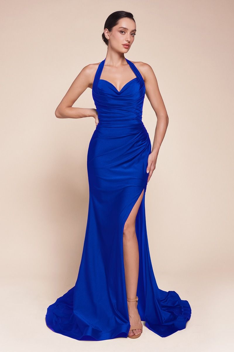 La Divine CD796 - Halter Top Fitted Gown
