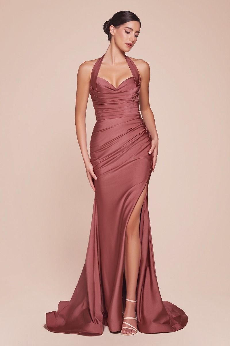 La Divine CD796 - Halter Top Fitted Gown